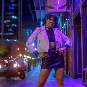 Forever 21 Faux Leather Belted Moto Jacket